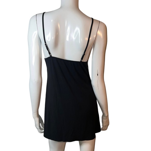 Victoria’s Secret Spaghetti Strap V-Neck Cami Slip Black White‎ Lace Chemise - Picture 5 of 7